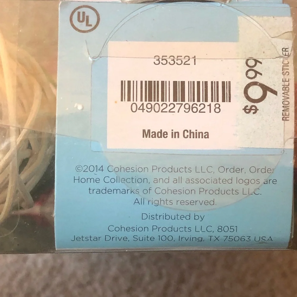 Rattan woven decorative string lights 10 bulbs NWT